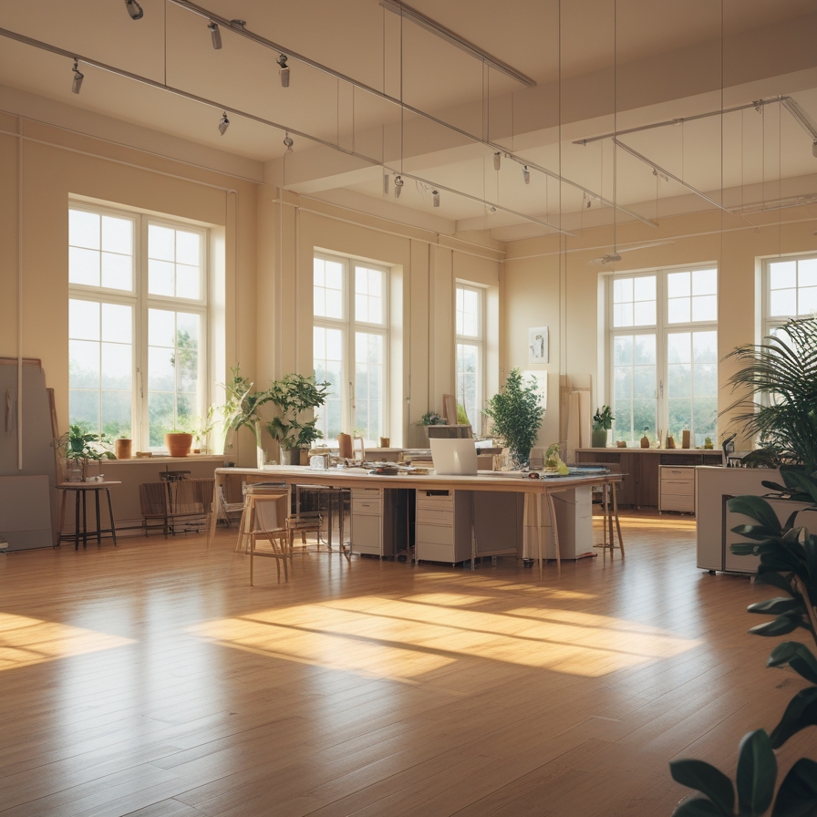 Main studio space with natural light